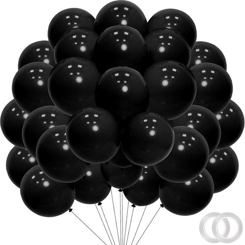 Black Balloons - 12 Inch Matte Latex Balloons | 100 Pack for Birthdays, Weddings & Celebrations