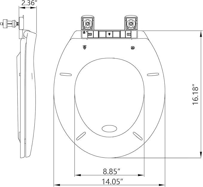 Quiet Slow-Close Commercial Toilet Seat 17" Round â Secure Lock, Quick-Release Hinges, Durable Mark-Resistant PP, Easy Install & Clean, Non-Slip, Ideal for Business Restrooms â Color: 17"