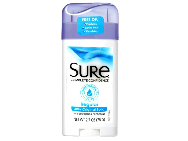 SURE, Antiperspirant Deodorant, Solid, Regular, 2.6 oz., (6 Pack)