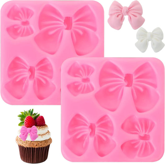 Skiennix Bow Chocolate Mold - 2 Pack Silicone Molds for Cake Pops & Desserts | Ideal for Weddings & Parties