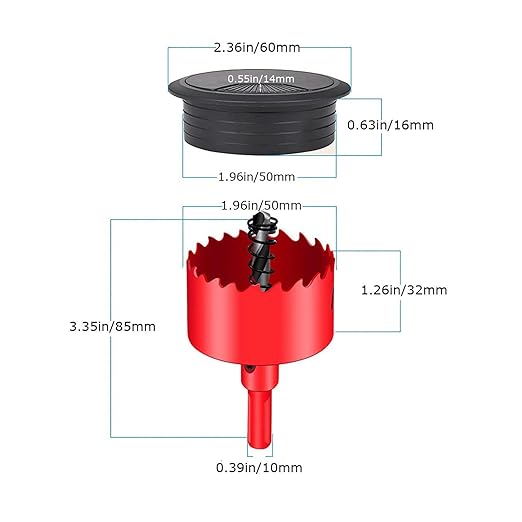 TuTuYa 8PCS Desk Grommet 2 Inch, Desk Hole Cover 2 Inch (50 mm) Black with Hole Saw, Cable Pass Through, Ideal Solution for Office and Home Table Cable (Black, 2 Inch_50 mm)