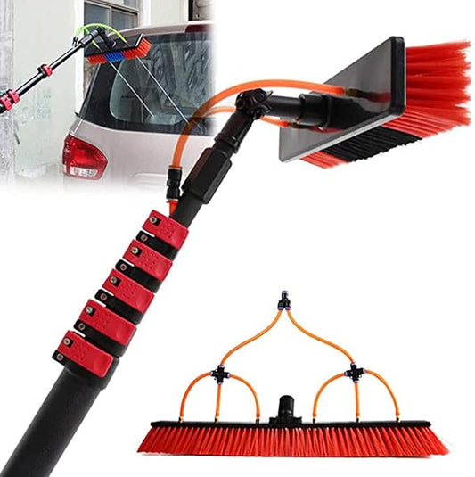 Multi-Purpose Water Spray Brush Telespole Kit Extendable Cleaner Conservatory Roof Cleaning Tools Window Cleaning Brush Equipment for Trucks,3.6M/12Ft/3.6M/12Ft,