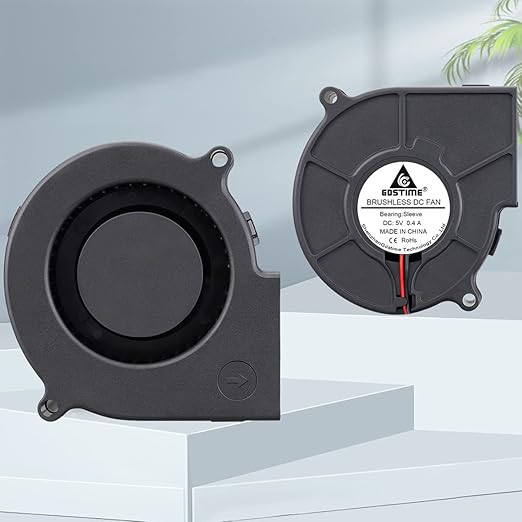 GDSTIME 75mm X 30mm USB Blower Fan with 3 Speeds Control, 5V Powered DC Brushless Turbine Turbo Cooling Fan