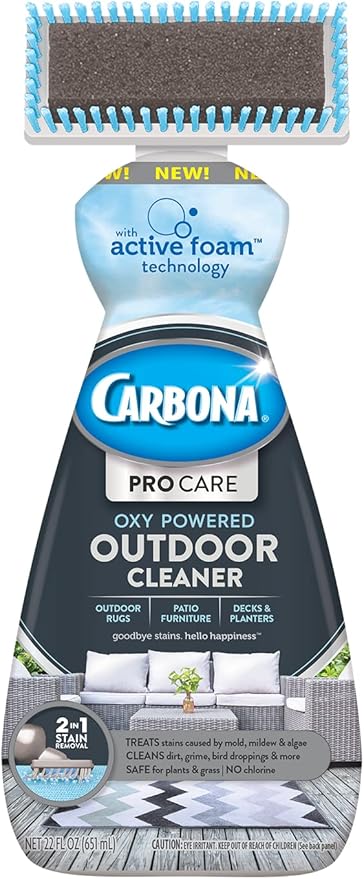 Carbona Pro Care Oxy Powered Outdoor Cleaner with Brush | 22 Fl Oz, 1 Pack