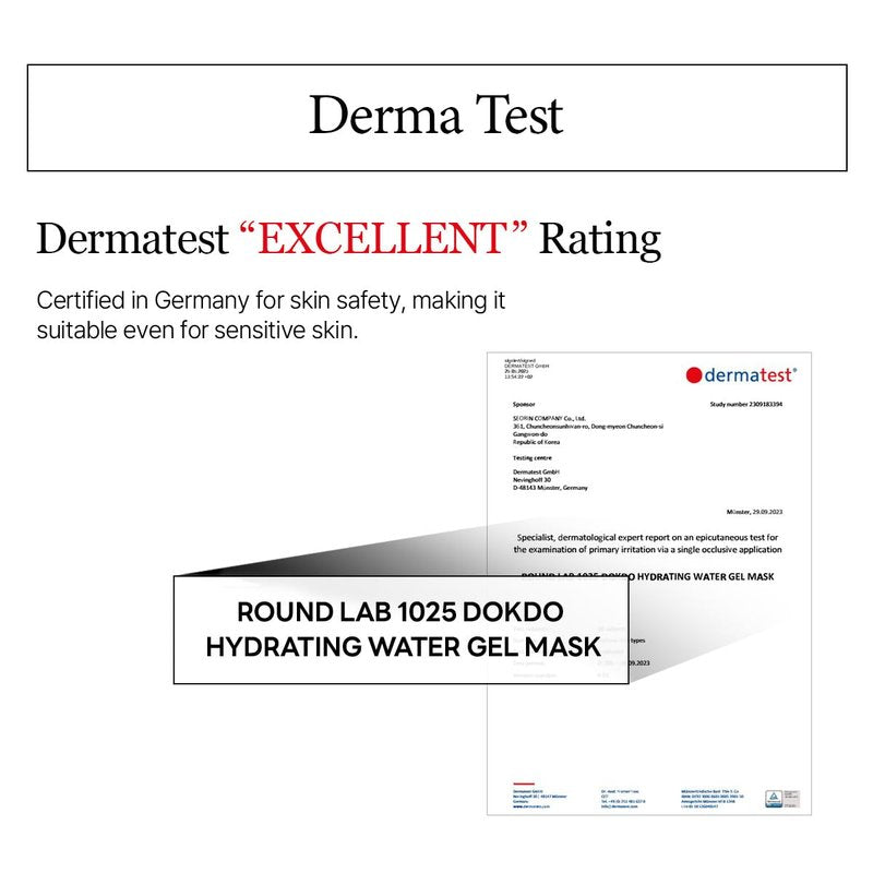 ROUND LAB 1025 Water Gel Hydration Mask(10ea) | Hydration locking, Cooling, Rejuvenating, Easy layering, Unscented for sensitive skin (10ea)