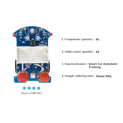 Yidab Soldering Practice Kit DIY D2-5 Tracking Car Plug-in Circuit Kit Learn Soldering Kit for Beginners
