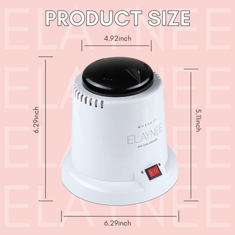 Makartt Nail Tool Sterilizer - For Esthetician Sterilization Machine Metal Nail Art Tools Lash Tech Supplies Must Haves Autoclave Sterilizers High Temperature For Manicure Salon