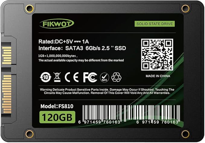 Fikwot FS810 250GB SSD, 2.5" SSD SATA III 6Gb/s, Solid State Drives, Up to 560MB/s, 3D NAND TLC Flash, Internal SSD for Desktops and Laptops(Black)