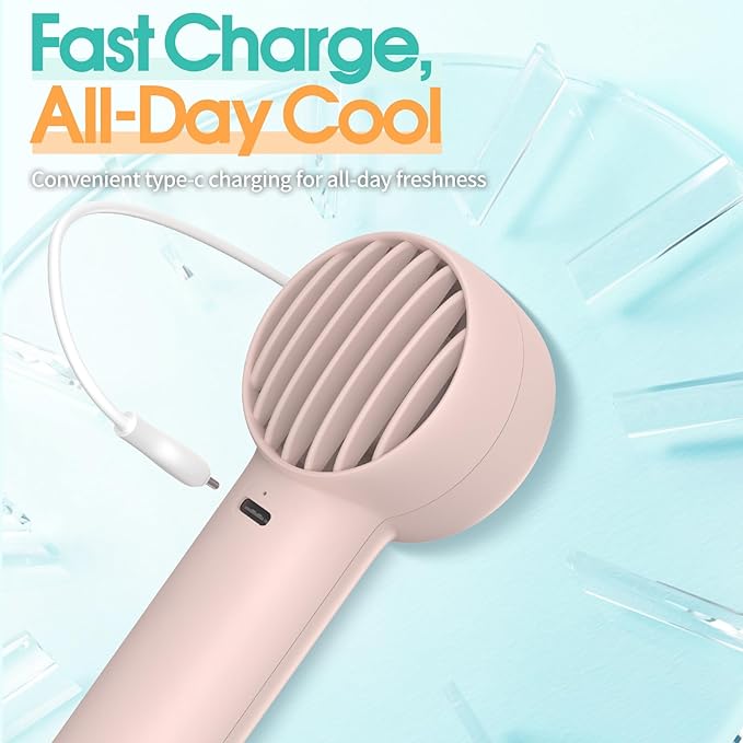 Mizong Mini Fan Portable Fan USB Rechargeable Handheld Fan with 3 Speed Wind Pocket Personal Cooling Fan for Desktop Travel Outdoor Vacation Concert Makeup Use