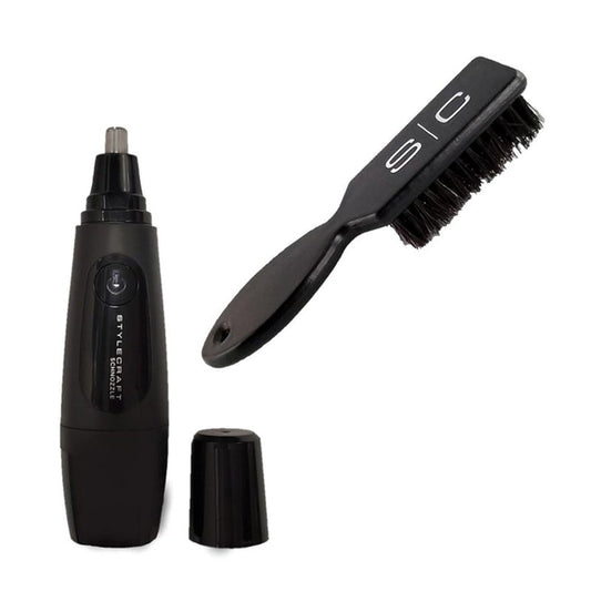 Schnozzle Ear and Nose Hair Trimmer - Mini Fade Brush Holiday Gift Bundle