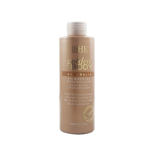 Om She Aromatherapy Golden Body Shimmering Bronzing Lotion 7.0fl oz - Self Tanning, Instant Tan Colour. Australian Made.