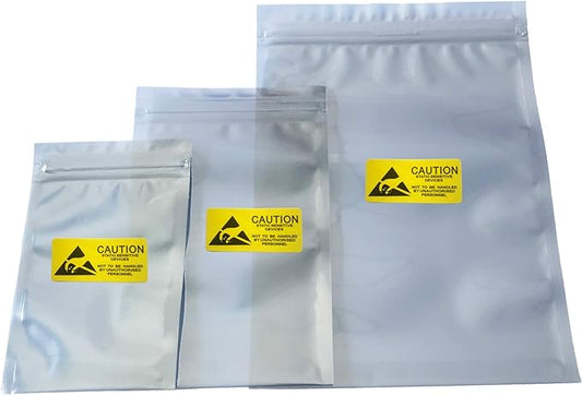 Daarcin Anti Static Bags,ESD Bags,30pcs Mixed Sizes Antistatic Resealable Bag for 3.5 Hard Drive, 2.5 Solid State Drive,with Labels, ESD Shielding Bag for Varieties of Electronic Device