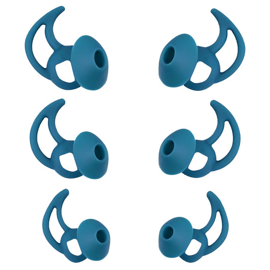 WKYMY Ear Bud Pads Replacement Ear Tips Silicone Earbud Tips Compatible with Bose Quietcomfort and Sport Headphone Rubber Tips Earbud Covers Eartips 3 Pairs S M L Blue