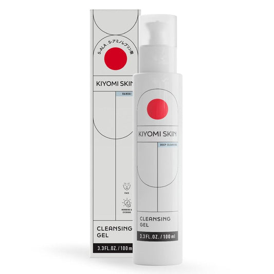Kiyomi Skin Cleansing Gel - Hydrating Facial Cleanser with AHA Complex, Hyaluronic Acid & Snow Mushroom Extract - Gentle Low Foam Face Wash for All Skin Types - Vegan & Made in Germany - 3.3 Fl Oz