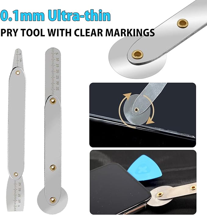 Haojiaho Spudger Pry Tool Kit 8 Piece Opening Tool, Metal Spudger Tool Kit, Ultra-Thin Prying & Open Tool for iPhone, Laptop, iPad, Cell Phone, MacBook, Tablet, Computer, Electronics Repair