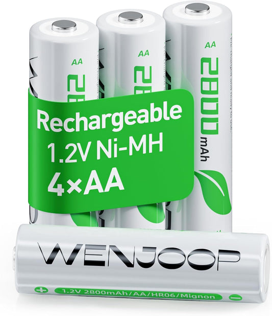 Rechargeable AA Batteries by [Brand Name] - 2800mAh High Capacity NiMH | Long-Lasting Power for Household & Gaming
