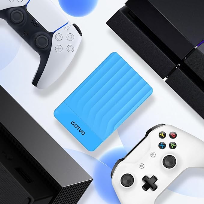 YOTUO 500GB External Hard Drive, Portable Storage Expansion HDD, USB 3.0 & USB-C for PC, Mac, Desktop, Laptop, Smartphone, PS4, Xbox One, Xbox 360, Office & Game, Blue