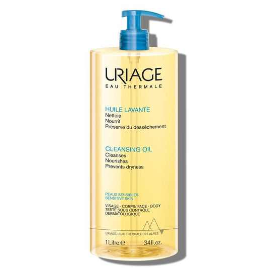 Uriage Cleansing Oil With Glycerin 25%, 2-In-1, Gently Cleanses & Moisturizes, Foaming Shower Oil For The Whole Family, Face & Body, Lovely Fragrance, Soap-Free, Physiological Ph, Sensitive Skin