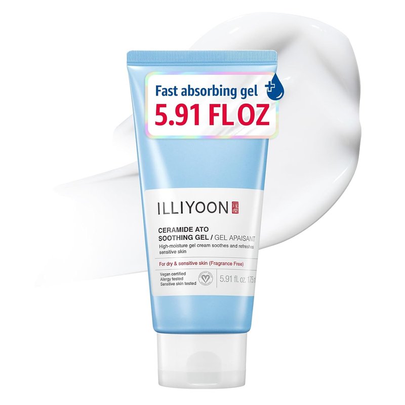 Illiyoon Ceramide Ato Soothing Gel - Vegan Facial Moisturizer for All Skin Types | 5.9 Fl Oz (175ml)