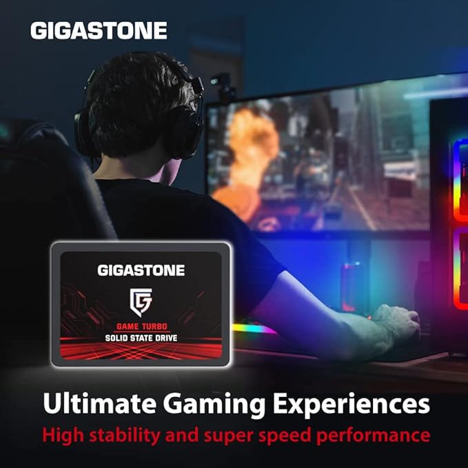 Gigastone 256GB Game Turbo SSD (3-Pack) Up to 540MB/s with SLC Caching Gaming/PC/Desktop/Laptop Upgrade SSD 5-Year Warranty 2.5" SATA Internal Disk Solid State Drives 2.5 inches SATA 3.0 Disk