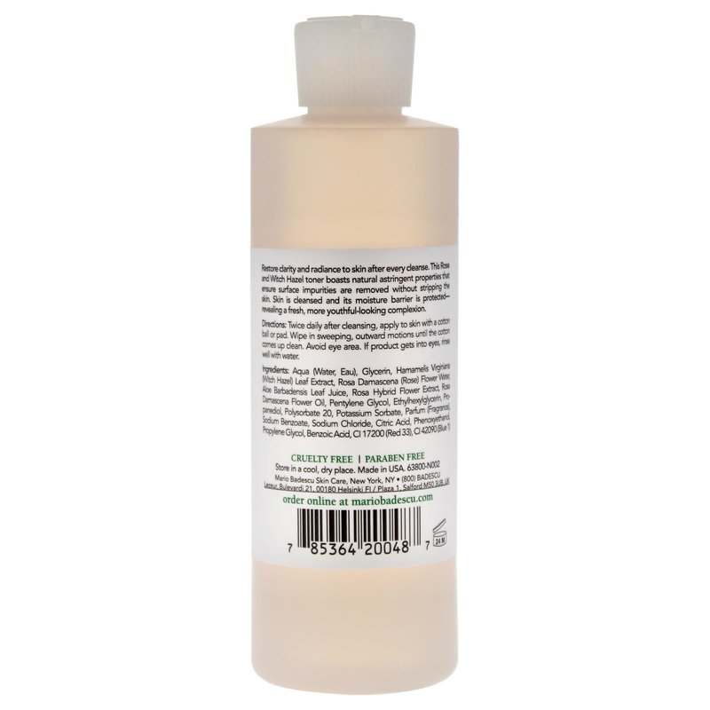 Mario Badescu Witch Hazel & Rosewater Toner for All Skin Types |Alcohol Free Facial Toner that Clarifies and Rejuvenates |Formulated with Witch Hazel & Rose Extract| 8 FL OZ
