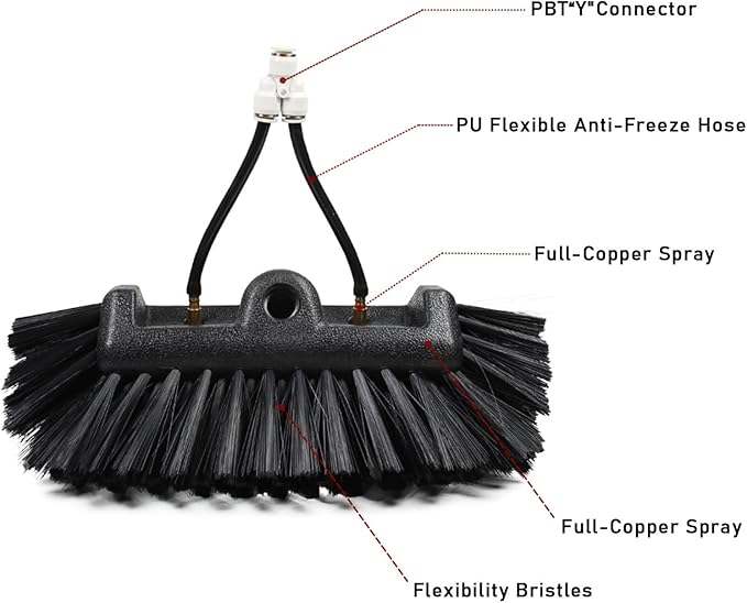 Window Cleaning Wand, Water Feeding Telescopic Brush for Pv Panel Cleaning - 12m/40ft, Roof Cleaning Tool Window Cleaner Kit,35cmbrushhead-6M/20FT,35cmbrushhead-3.6M/12FT