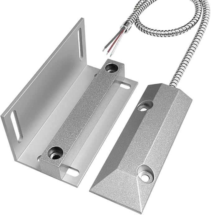 GAGALOR NO&NC 3 Wires Magnetic Garage Door Contacts Heavy Duty Alarm Switch Sensor for Roller Shutter with Adjustable Bracket