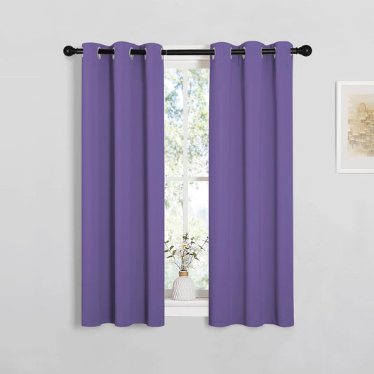 NICETOWN Blackout Curtain Panels - Thermal Insulated Grommet Drapes for Basement | Lilac Purple, 29x45 Inch (1 Pair)