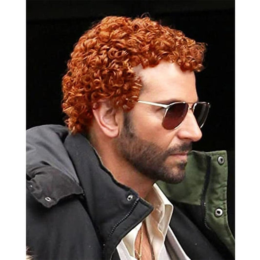 Swiking Orange Afro Curly Wigs for Men Short Rocker Hair California Cosplay Daily Costume Halloween Wig for Male Guy