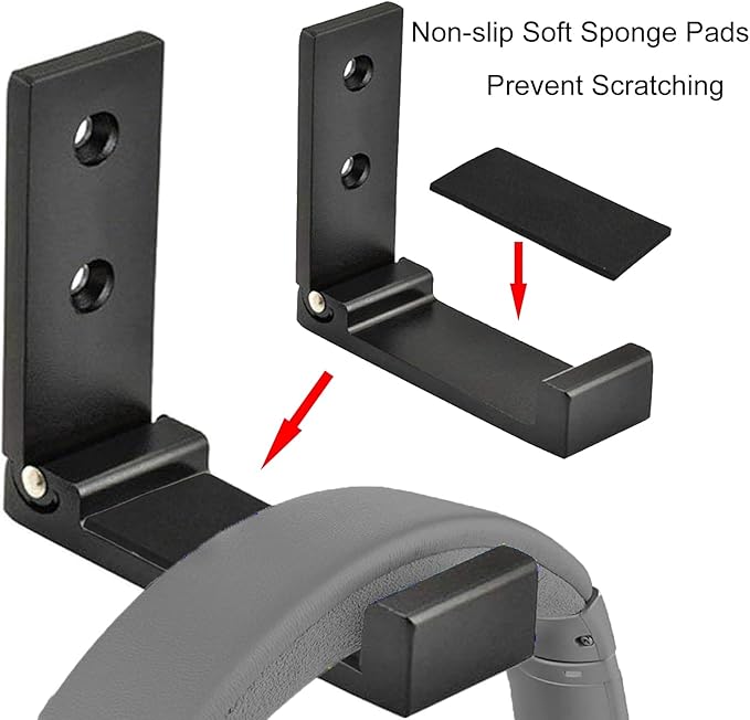 Latomex Folding Coat Hooks, Foldable Wall Hooks for Hanging Aluminum Alloy Cloth Hanger Coat Hanger Headphones Holder Headset Wall Hanger Hook- Pack of 4