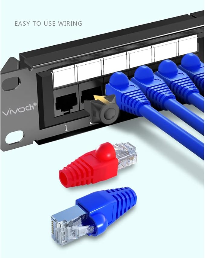 VIVOCH 50 Pcs Cat5 Cat5E Cat6 Strain Relief Boot, RJ45 Plug Connector Cover Modular Network Plug Cap Cable Connector Boots, Blue