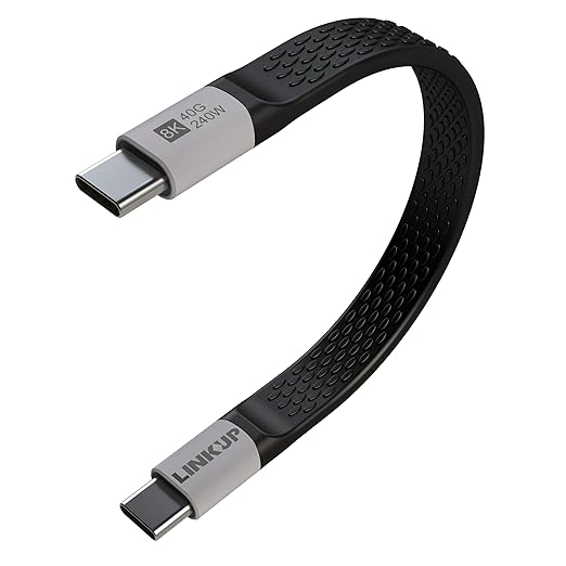 LINKUP USB 4.0 USB C to USB C Cable | Thunderbolt 4/3 Compatible | Type C Charger for MacBook and iPhone | 240W Fast Charging | 40Gbps Data Transfer | 8K@60Hz Display Cord | Use with all USB C devices