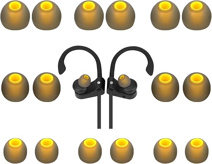 TSZYYM Replacement Earbud Tips Soft Anti Slip Washable and Reusable Silicone Fit Most In-Ear Earbuds (Inner Hole 3.8mm-5.1mm) 18pcs S M L
