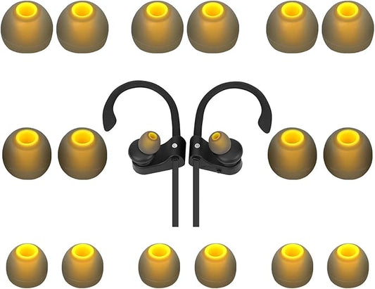 TSZYYM Replacement Earbud Tips Soft Anti Slip Washable and Reusable Silicone Fit Most In-Ear Earbuds (Inner Hole 3.8mm-5.1mm) 18pcs S M L