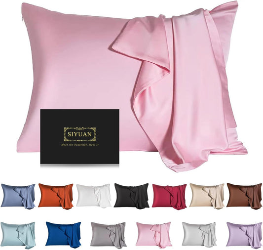 Mulberry Silk Pillowcase - Toddler Size Kids Silk Pillow Cover with Hidden Zipper | Allergen-Proof, Soft & Breathable - Pink
