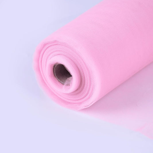 Skiennix 54" x 20 Yards Tulle Fabric Roll - Soft Pink for Wedding, Baby Shower & DIY Crafts