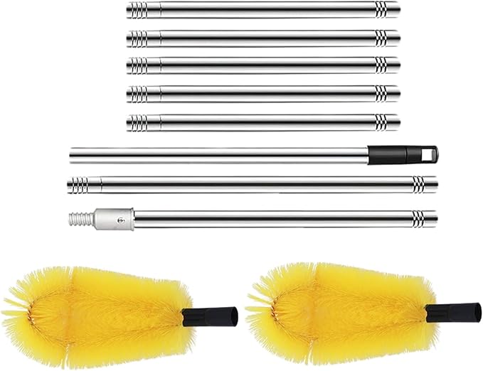 Long Gutter Cleaning Tool from The Ground Gutter Cleaning Tool with Brush Head Drainage Grooves Cleaning Tool