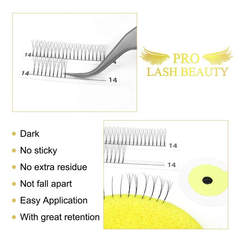 3D-C-0.07-9-16mix Long Stem Premade Fans Eyelash Extensions .07 .10 Volume Lash Extensions C D Curl(3D-C-0.07,9-16 mix)