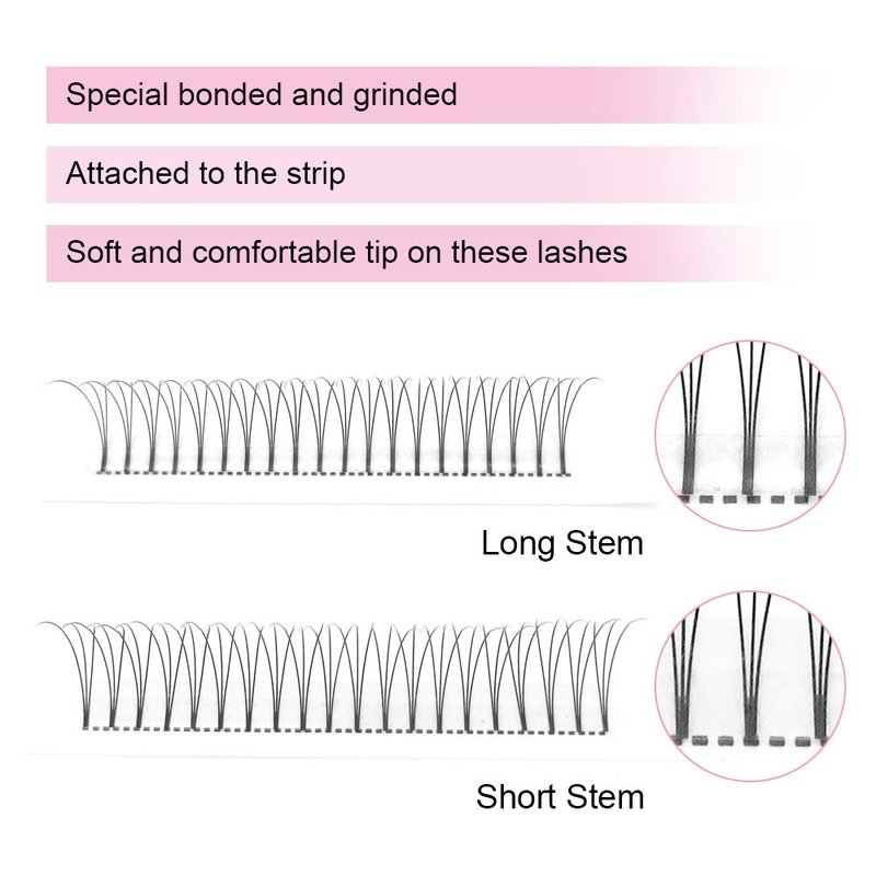 Premade Fans Eyelash Extensions 12D-D-0.07-11 Premade Volume Lash Extensions 320 Fans Pointed Base Fans 0.07 Premade Volume Fans C D Curl(12D-D-0.07-11)