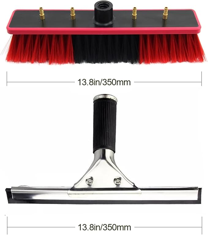 Extendable Window Cleaning Brush Kit, 3.6M-11M Telescopic Pole with 20M Water Supply, Professional Roof Cleaning Tools, Efficient Water Fed Window Cleaning Equipment