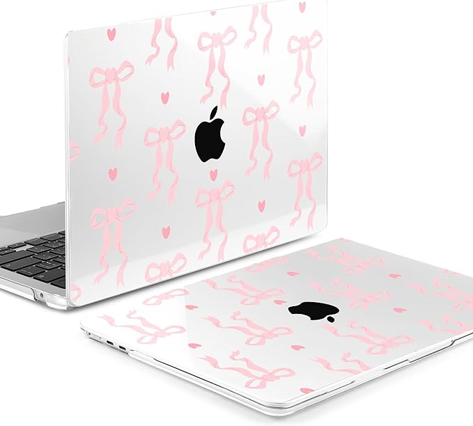 MEEgoodo Case for M5/M4/M3/M2 MacBook Air 13 inch Case 2026 2025 2024 2022, Fit Model A3449/A3240/A3113/A2681, Laptop Hard Shell Compatible with MacBook Air 13.6-inch, Trendy Bow & Hearts