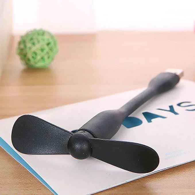 Soseelnee Mini USB Fan, Portable Pocket Fan USB-A Powered Little Cooler, Quiet Operation, for Home Office Car Outdoor Travel- 4 Pack (2 Black+ 2 White)