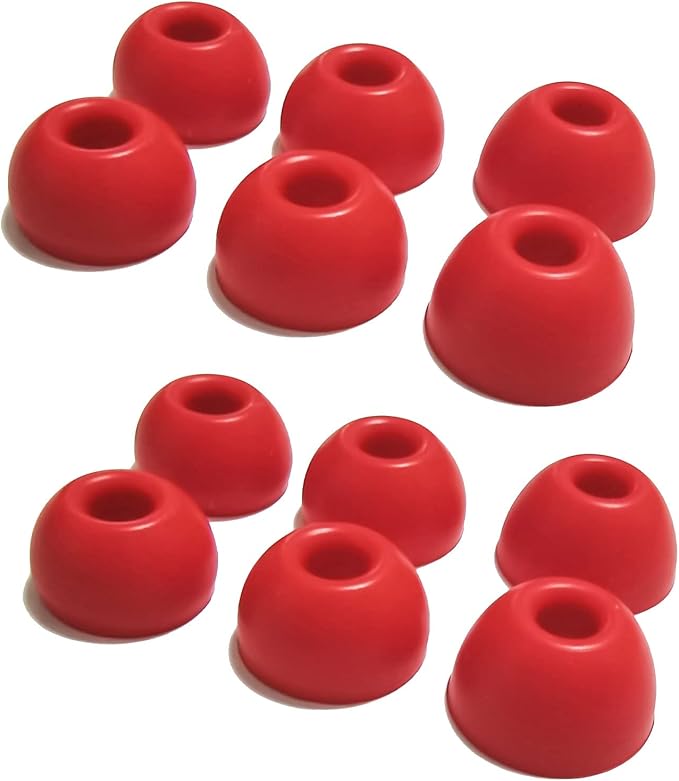 Luckvan Silicone Earbuds Tips for Beats Studio Buds Ear Tips Replacement for Beats Studio Buds Earbuds 6 Pairs LMS Red
