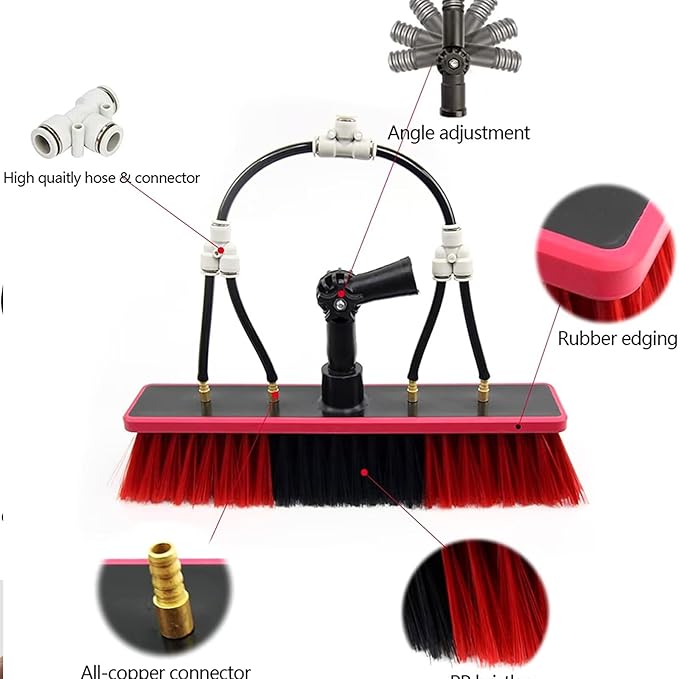 Water Fed Telescopic Brush, Water Spray Knife/Squeegee, Window Cleaner Kit, Extendable Solar Panel Washing Equipment Cleaning Conservatory Roof Extendable Cleaner Conservatory 5.4Rod Length