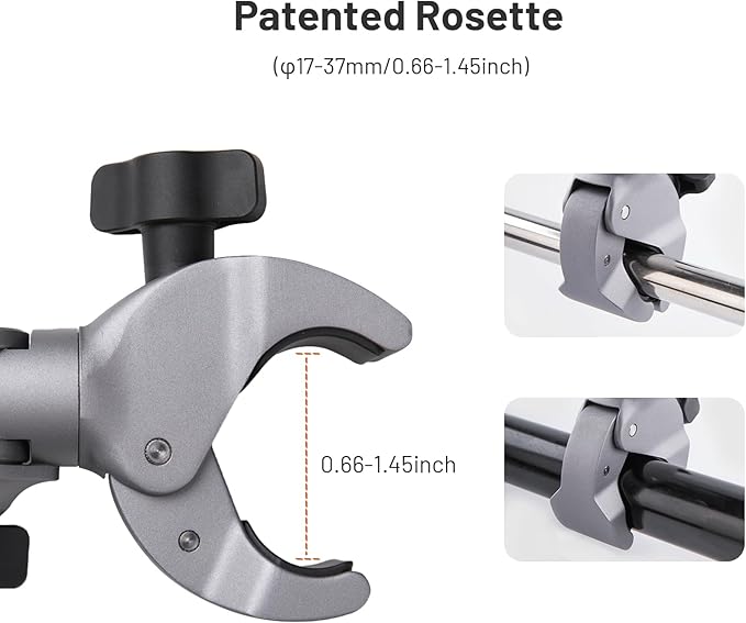 PGYTECH CapLock Super Clamp Mount, Aluminum Alloy Bracket, Crab Heavy Duty Clamp with 1/4" Screw for Gopro 13/12, DJI Osmo 360/Action 6/5 Pro/Pocket 4/3/Xtra Muse, Insta360 Ace Pro2/X5, Action Camera