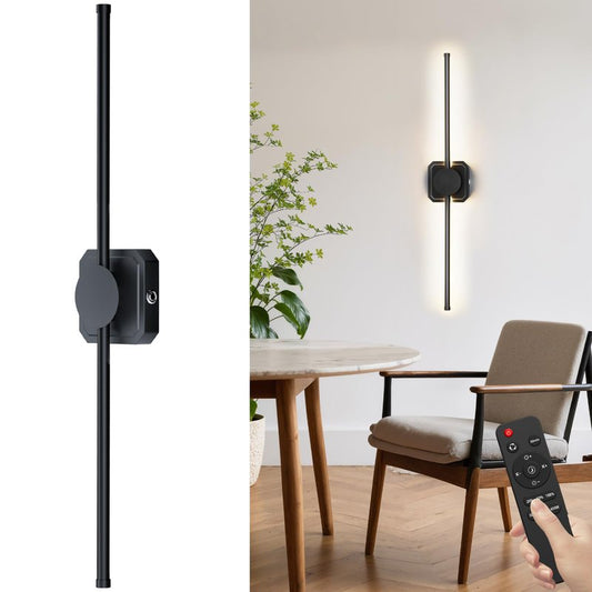 HEERTTOGO Battery Operated Wall Sconce, Rechargeable Wall Light with Touch Control, 3 Color Temperatures & 3 Brightness Levels, 350° Adjustable Rotating Head, for Bedroom, Hallway, Staircase (1 Pack)
