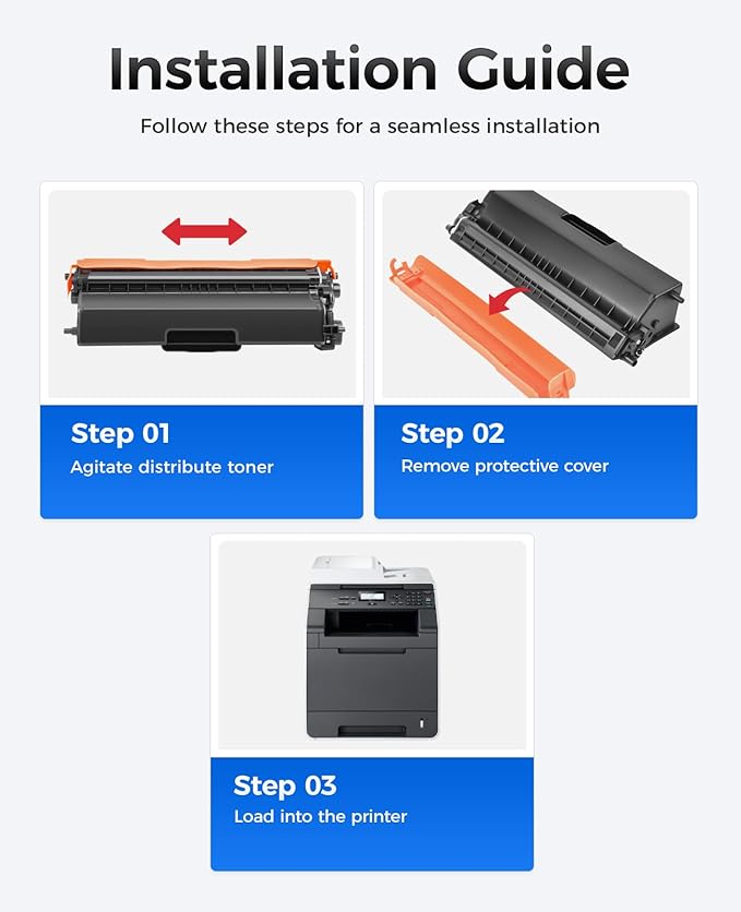 JCTONER TN336 Toner Cartridge Set 4-Pack Replacement Compatible for TN-336 TN331 TN315 Printer