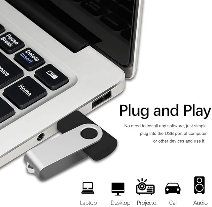 Flash Drives 32GB, Aiibe 20 Pack 32 GB Flash Drive Bulk USB Flash Drives 32GB USB 2.0 Thumb Drive Swivel Memory Stick USB Drive (Black)
