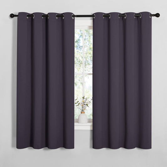 NICETOWN Greyish Purple Blackout Curtains 68 inches Length for Living Room, 2 Panels, 55" Wide, Thermal Insulated Decoration Drapes for Bedroom Window