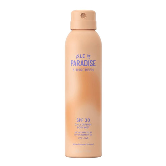 Isle of Paradise Daily Defense Body Mist SPF 30, Hydrating Sunscreen Spray For Body, Broad Spectrum UVA/UVB Protection, Water-Resistant, Fast-Absorbing Formula, 6 fl. Oz